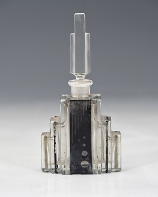 Lot 457 - An Art Deco Czech 'skyscraper' scent bottle,...