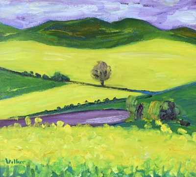 Lot 313 - Andrew Walker (Scottish, 1959), Yellow Fields...