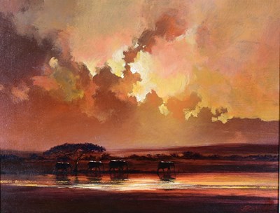 Lot 312 - Jonathan Sanders (British, 1959), Elephants at...