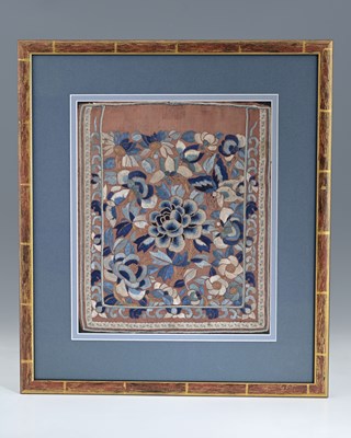 Lot 369 - A pair of Chinese silk embroidered panels from...