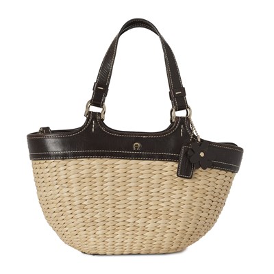 Lot 337 - Etienne Aigner, a vintage wicker handbag.