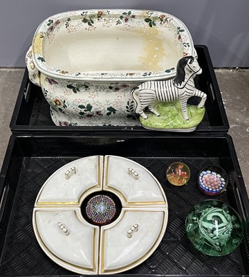 Lot 59 - A Murano glass millefiori paperweight, with...