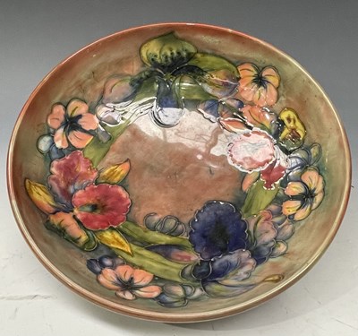 Lot 154 - A Moorcroft Orchid pattern bowl, painted and...