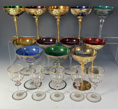 Lot 68 - A collection of coloured glass to include...