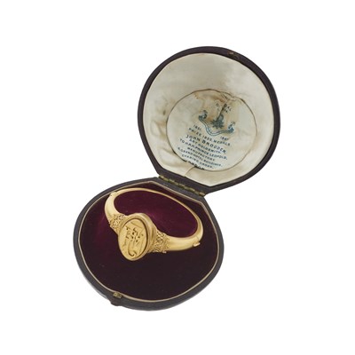 Lot 17 - John Brogden, a late Victorian Revivalist silver gilt bangle bracelet