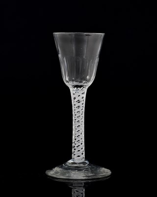 Lot 404 - An opaque twist wine glass, circa 1760, the...