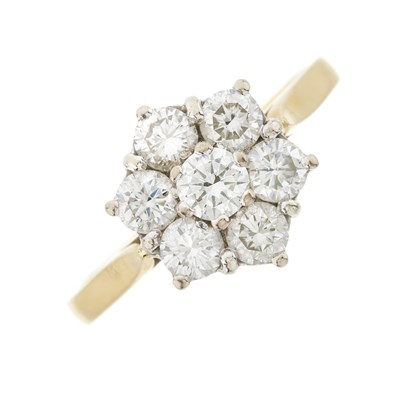 Lot 172 - An 18ct gold diamond floral cluster ring