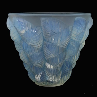 Lot 33 - Rene Lalique, a Moissac opalescent glass vase,...