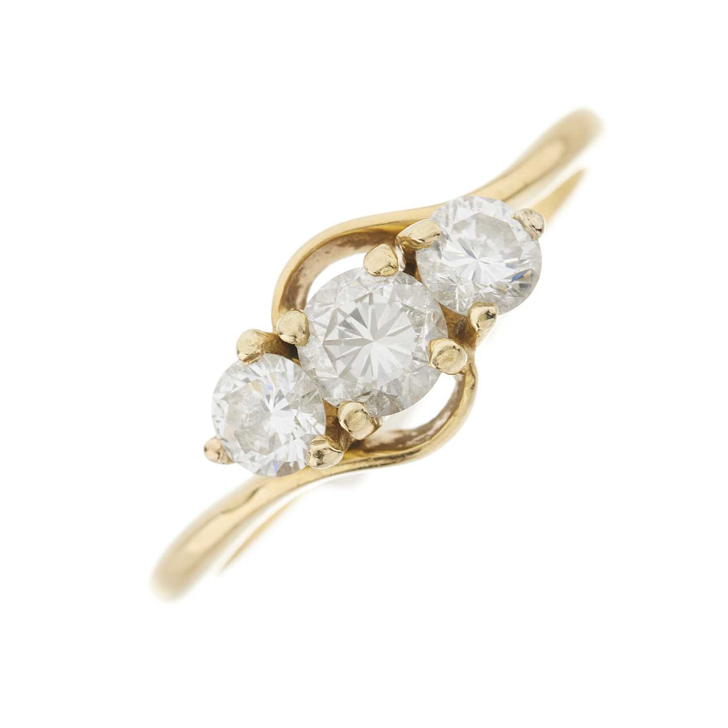 Lot 53 - Boodles & Dunthorne, an 18ct gold diamond three-stone ring