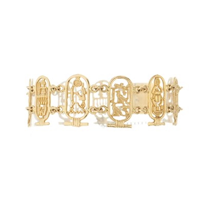 Lot 144 - An Egyptian high carat gold bracelet