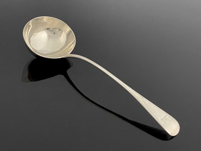 Lot 197 - A Victorian silver soup ladle, George Adams,...