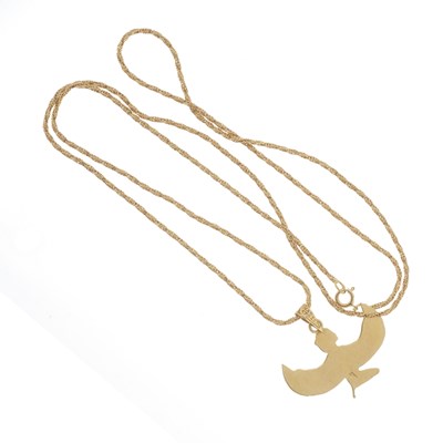 Lot 68 - An Egyptian high carat gold pendant, with chain