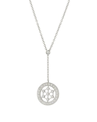 Lot 69 - Tiffany & Co., a platinum diamond Voile Lariat pendant necklace