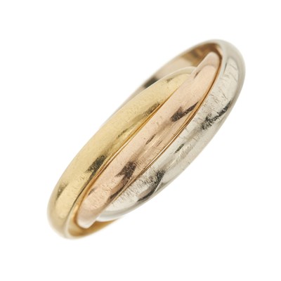 Lot 123 - Cartier, an 18ct tri-colour gold Trinity band ring