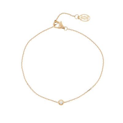 Lot 122 - Cartier, an 18ct rose gold diamond d'Amour single-stone bracelet