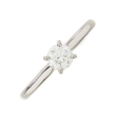 Lot 136 - Cartier, a platinum diamond single-stone ring, with GIA report