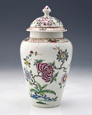 Lot 660 - Bow, a famille rose decorated porcelain vase...