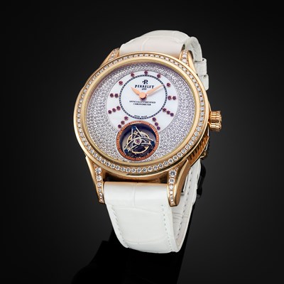 Lot 219 - Perrelet, an 18ct gold limited edition tourbillon wrist watch