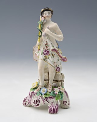 Lot 661 - Bow, a porcelain figure of Hermes (Mercury),...