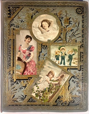 Lot 445 - A 19th century American scrapbook with...