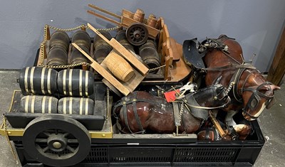 Lot 50 - A collection of porcelain shire horses, with...