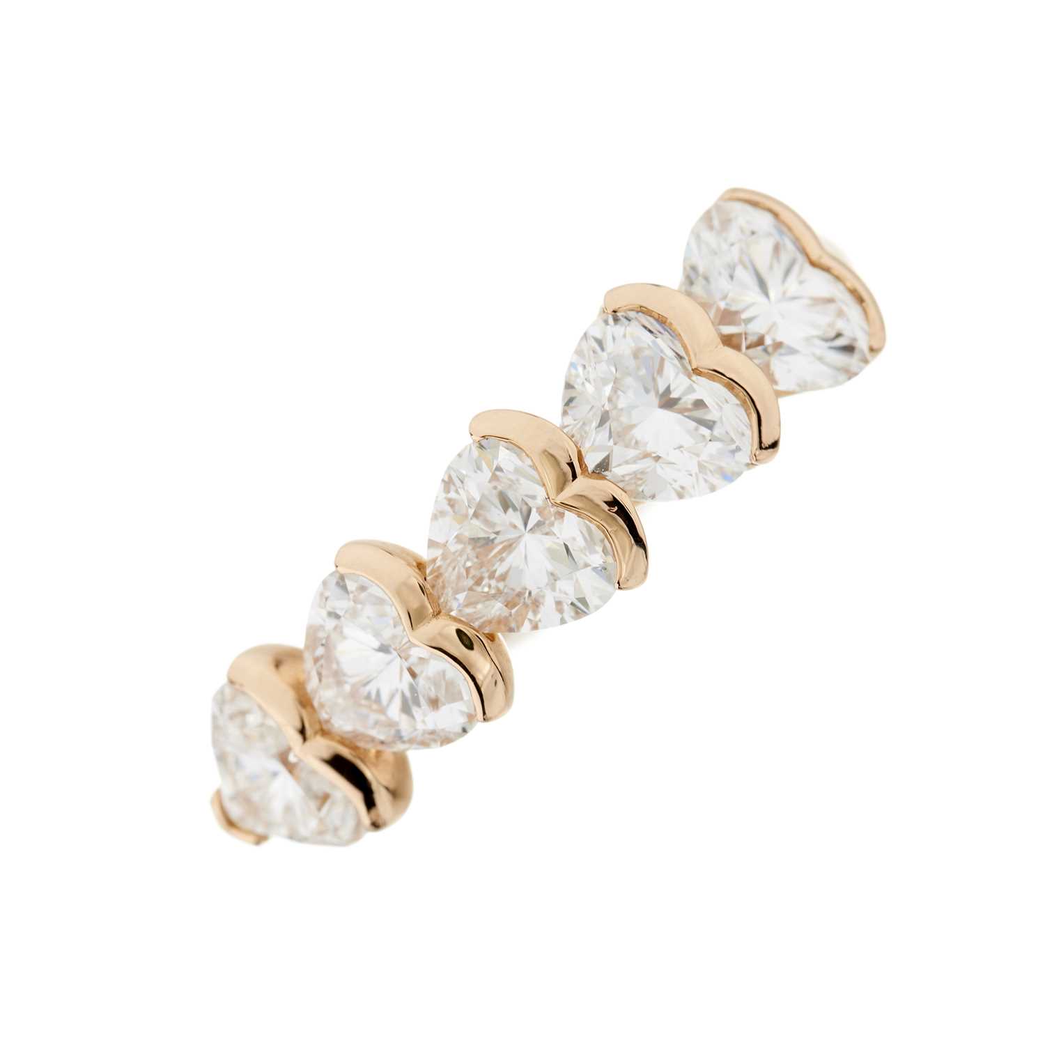 Lot 60 - Boodles, an 18ct rose gold diamond Classic five-stone half eternity ring