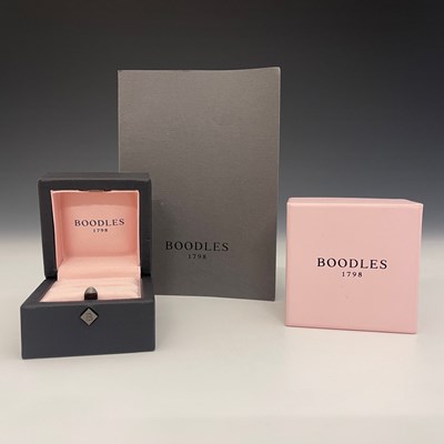Lot 60 - Boodles, an 18ct rose gold diamond Classic five-stone half eternity ring