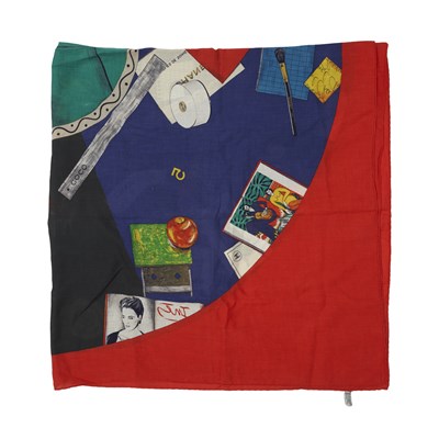Lot 305 - Chanel, an Artist Novelty Print cotton scarf.