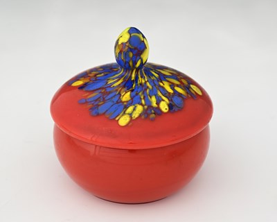 Lot 451 - Kralik, an Art Deco tango spatter glass bowl...