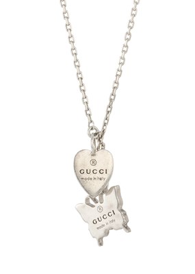 Lot 382 - Gucci, a silver Butterfly Heart necklace.