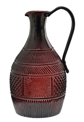 Lot 409 - An American three part mould amethyst glass...