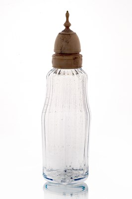 Lot 410 - A George III bone mounted glass cruet bottle,...