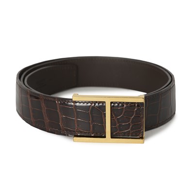 Lot 395 - Hermes, a 2013 crocodile H belt.