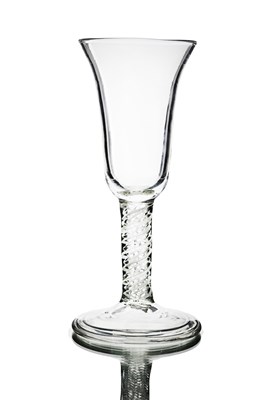 Lot 383 - An opaque and air twist glass ale flute, circa...