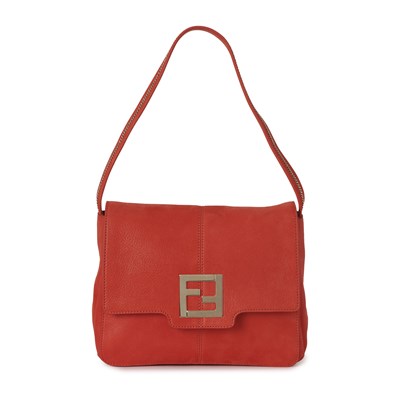 Lot 341 - Fendi, an orange nubuck leather shoulder bag.