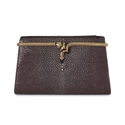 Lot 255 - Bulgari, a Shagreen Tubogas chain clutch.