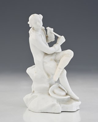 Lot 505 - A Meissen type blanc de Chine figure of a...