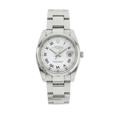 Lot 223 - Rolex, a stainless steel Oyster Perpetual Date 34 bracelet watch