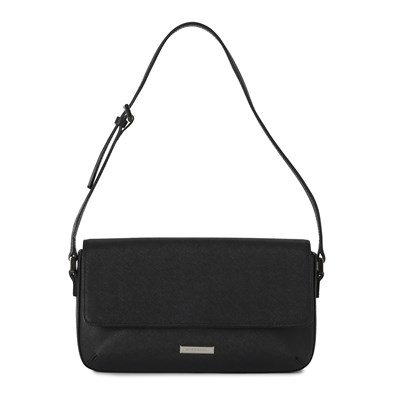 Lot 258 - Burberry, a black leather baguette bag.