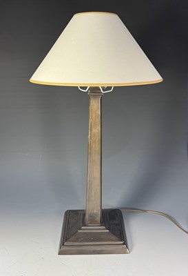 Lot 79 - A large and heavy bronze coloured table lamp,...