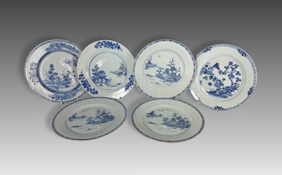 Lot 225 - A collection of 18th century Qing dynasty blue...