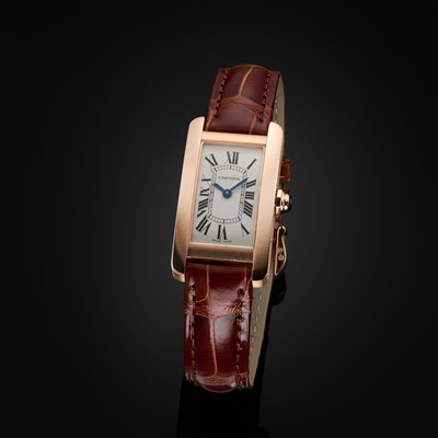 Lot 194 - Cartier, an 18ct gold Tank Américaine wrist watch