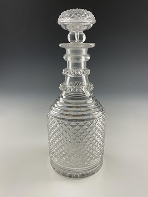 Lot 470 - A George III cut glass decanter, circa 1820