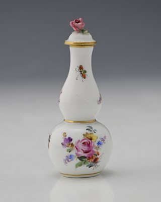 Lot 506 - Meissen, a floral painted scent bottle, double...