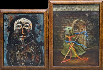 Lot 808 - A mid-century abstract portrait of a clown...