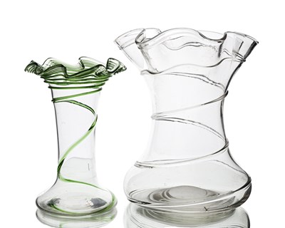Lot 436 - Two Arts and Crafts trailed glass vases, one...