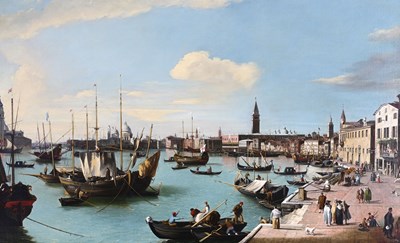 Lot 253 - Follower of Canaletto, Venice, a bustling...