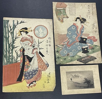 Lot 714 - Two bijin-ga, ukiyo-e colour woodblock prints...