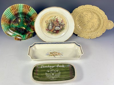 Lot 232 - An oblong Wedgwood tray dish, central painted...