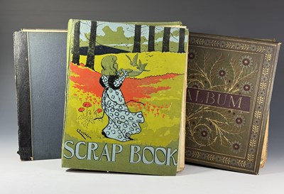 Lot 446 - Three Victorian scrap books/albums to include:...